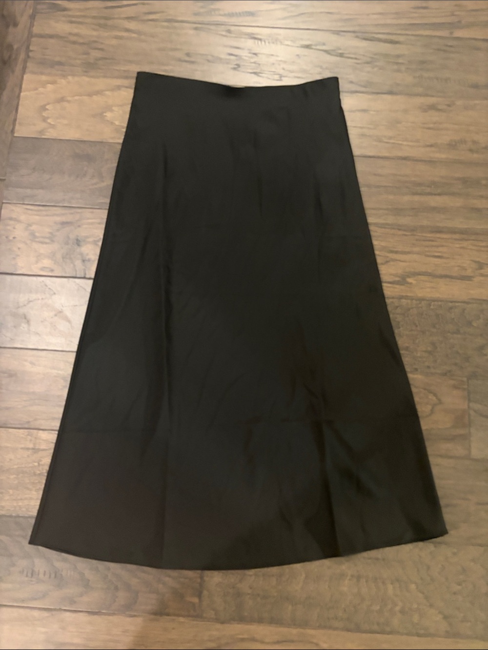 New With Tags JCrew Black Satin Midi Slip Skirt Sz S